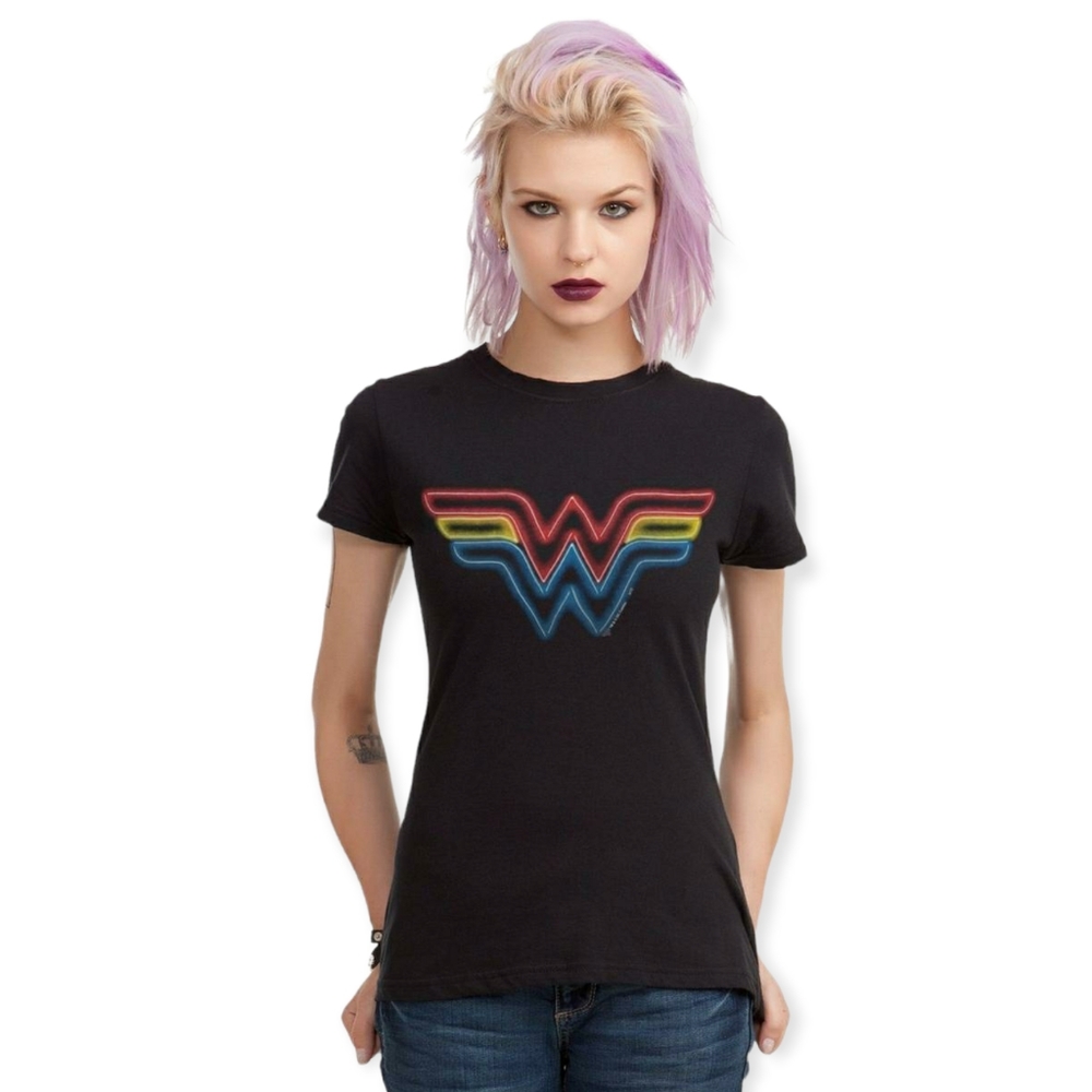 Hot Topic DC Comics Wonder Woman Neon Logo T-Shirt Size XL
